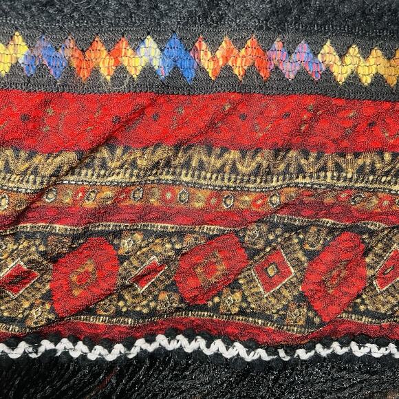 Adore Floral Tapestry Fringe Sweater Size Large One Sleeve One Open Side - Picture 5 of 5